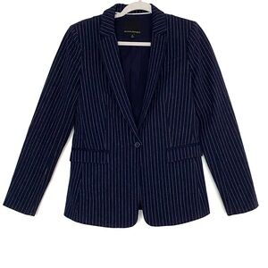 BANANA REPUBLIC STRIPY NAVY BLUE/ WHITE JACKET BLAZER SZ 6
